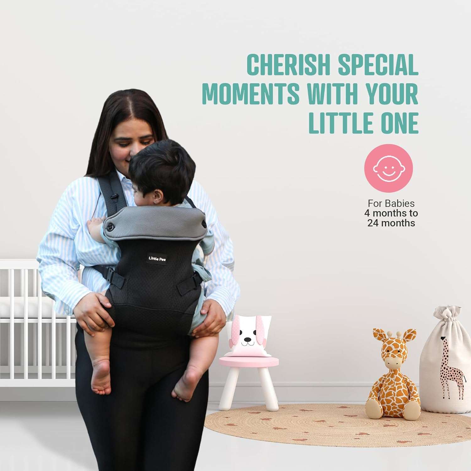 4-in-1 Ergonomic Kangaroo Baby Carrier  – M-Position Support