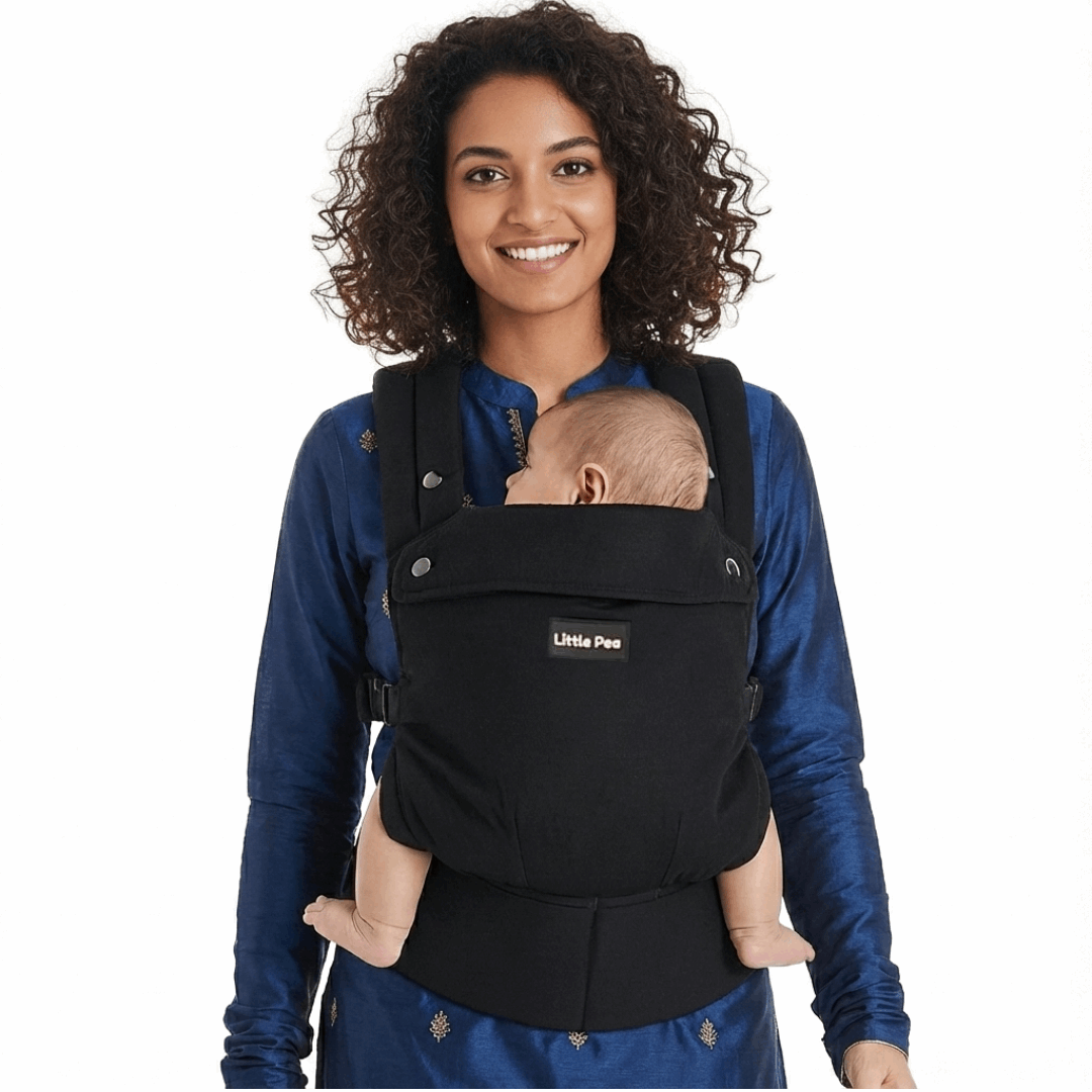 Little Pea All-Day Baby Carrier | Ergonomic, Lightweight & Easy to Wear | Newborn to Toddler (3–18 kg) 100% Cotton
