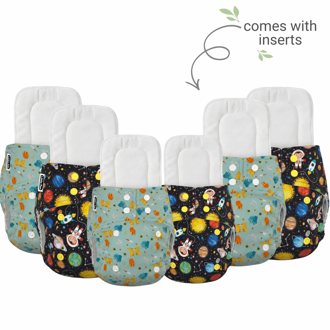 Reusable Cloth Diapers (Pack of 6) – Leak-Proof