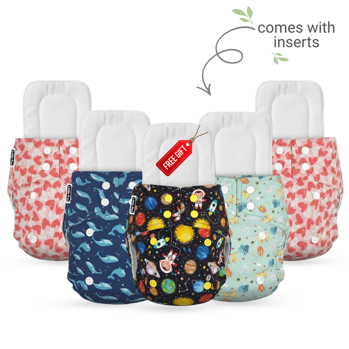 Buy 4 Get 1 Free – Premium Baby Cloth Diapers
