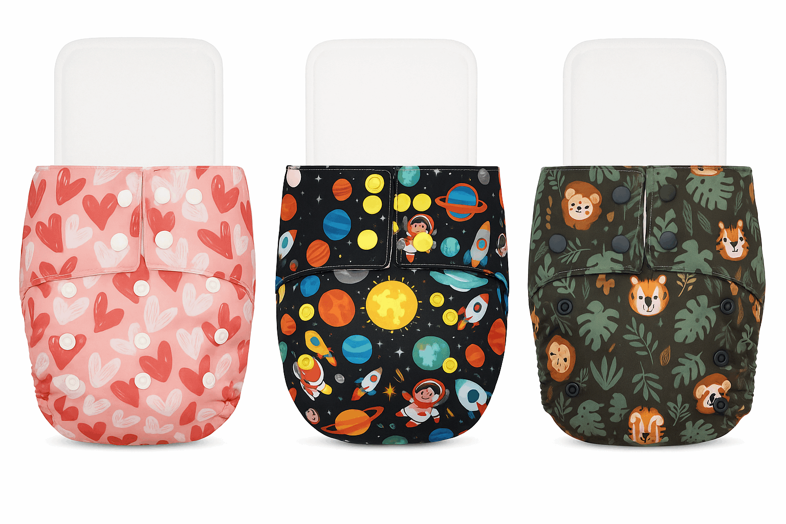 Little Pea Adjustable Cloth Diapers Pack of 3 (3 Months to 3 Years)