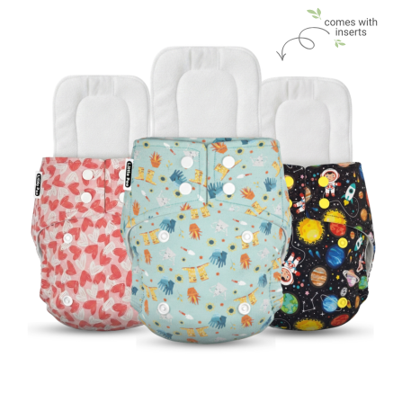 Reusable Cloth Diapers (Pack of 3) – Leak-Proof