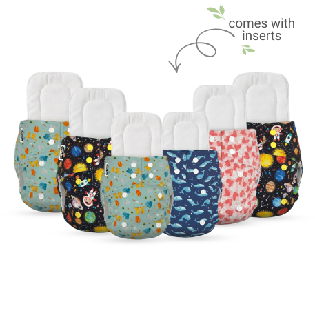 Reusable Cloth Diapers (Pack of 6) – Leak-Proof