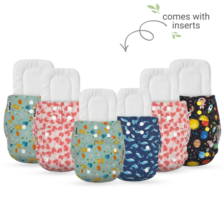Reusable Cloth Diapers (Pack of 6) – Leak-Proof