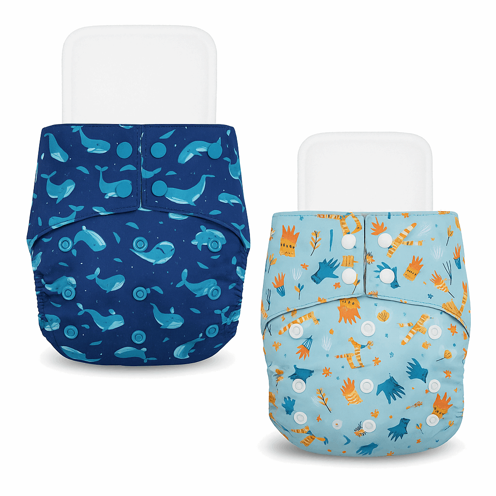 Little Pea Adjustable Cloth Diapers Pack of 2 (3 Months to 3 Years)