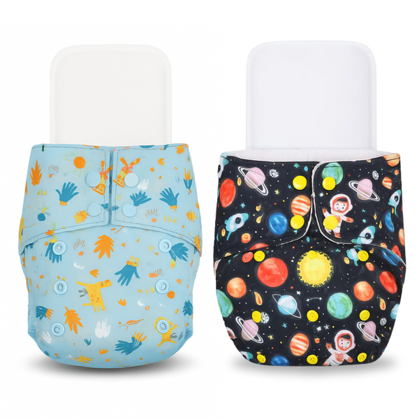 Little Pea Adjustable Cloth Diapers Pack of 2 (3 Months to 3 Years)