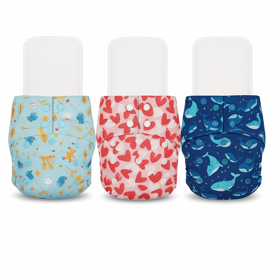 Reusable Cloth Diapers (Pack of 3) – Leak-Proof