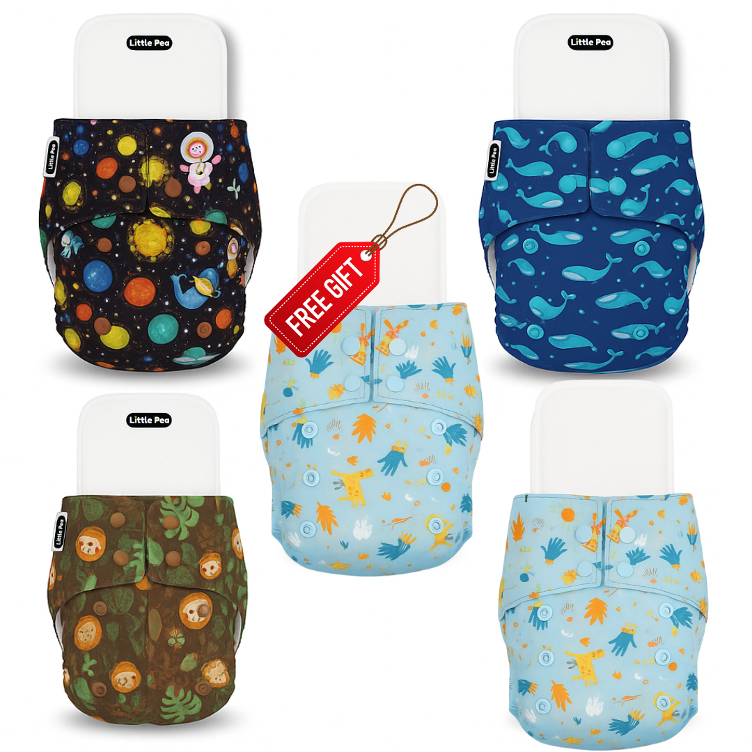Buy 4 Get 1 Free – Premium Baby Cloth Diapers