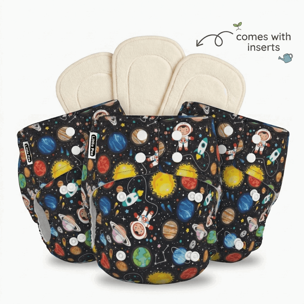 Reusable Cloth Diapers (Pack of 3) – Leak-Proof