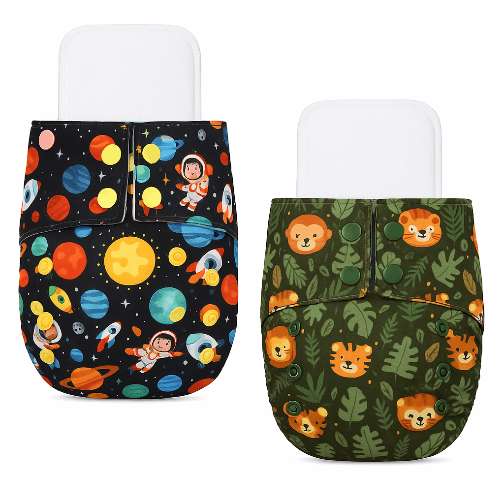 Little Pea Adjustable Cloth Diapers Pack of 2 (3 Months to 3 Years)